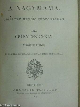 Csalódások/Irene/Vörösmarty Mihály lyrai és vegyes költeményei/Cserhalom/Eger/Gróf Széchenyi István mint iró/B. Eötvös József/Arany János/A nagymama/Csikós