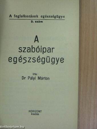 A szabóipar egészségügye