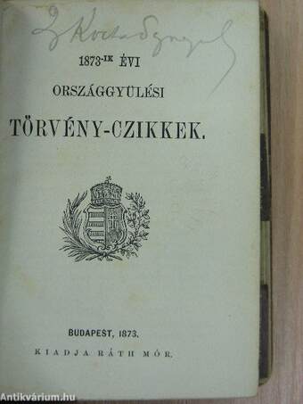 1873-ik évi országgyülési törvény-czikkek