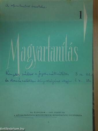 Magyartanítás 1963/1-6.