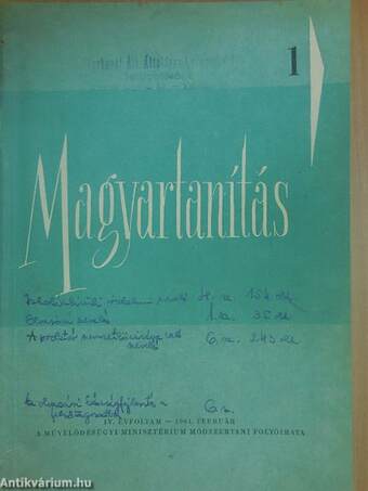 Magyartanítás 1961/1-6.