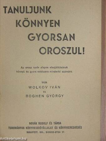 Tanuljunk könnyen, gyorsan oroszul!