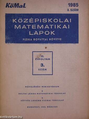 Középiskolai matematikai lapok 1985/3.