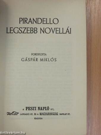 Pirandello legszebb novellái