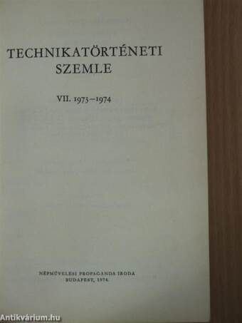 Technikatörténeti Szemle 1973/VII.