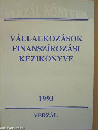 Vállalkozások finanszírozási kézikönyve 1993