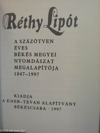 Réthy Lipót (minikönyv)