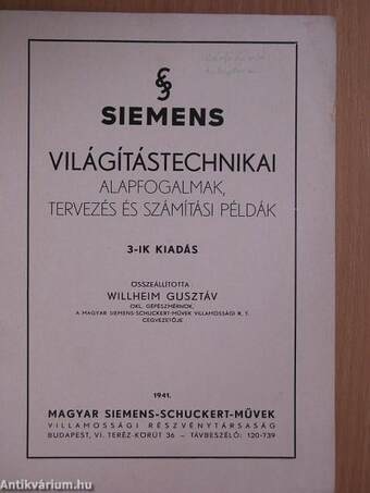 Siemens világítástechnikai alapfogalmak, tervezés és számítási példák