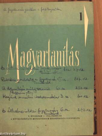 Magyartanítás 1962/1-6.