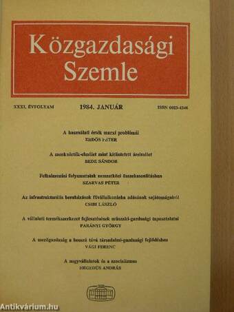 Közgazdasági Szemle 1984. január-december I-II.