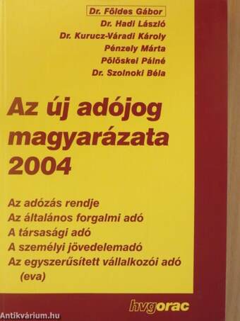 Az új adójog magyarázata 2004