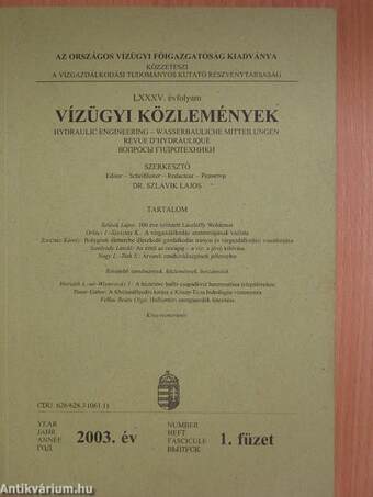 Vízügyi Közlemények 2003/1.