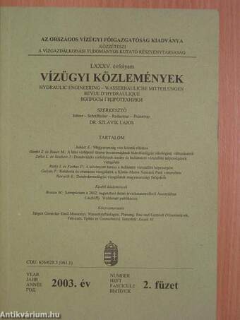 Vízügyi Közlemények 2003/2.