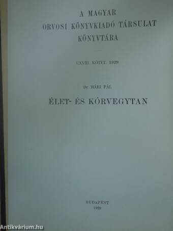 Élet- és kórvegytan