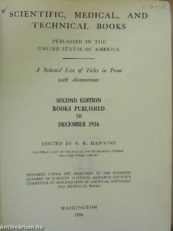 Scientific, medical, and technical books published in the United States of America