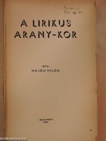 A lirikus Arany-kör (rossz állapotú)