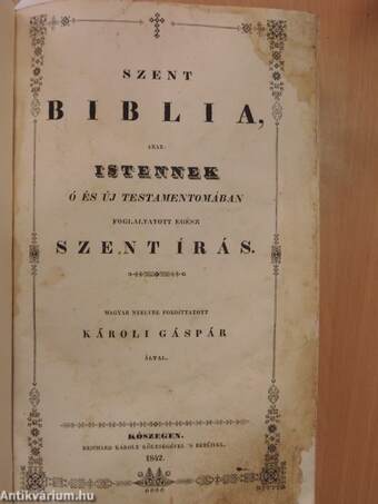 Szent Biblia (rossz állapotú)