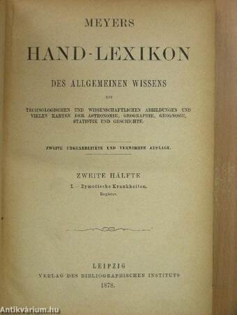 Meyers Hand-Lexikon des Allgemeinen Wissens I-II. (rossz állapotú)