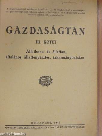 Gazdaságtan III.