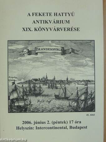 A Fekete Hattyú Antikvárium XIX. könyvárverése