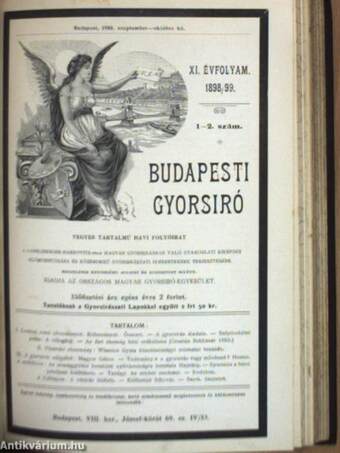 Budapesti Gyorsiró 1897. szeptember-1898. június/1898. szeptember-1899. június/Gyorsirászati Lapok 1898-1899. 1-4. szám