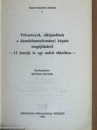 Vélemények, elképzelések a társadalomtudományi képzés megújításáról