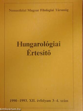 Hungarológiai Értesítő 1990-1993/3-4.