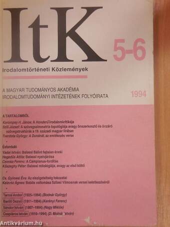 Irodalomtörténeti Közlemények 1994/5-6.