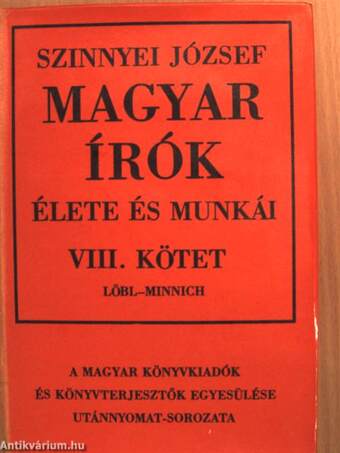 Magyar írók élete és munkái VIII. (töredék)