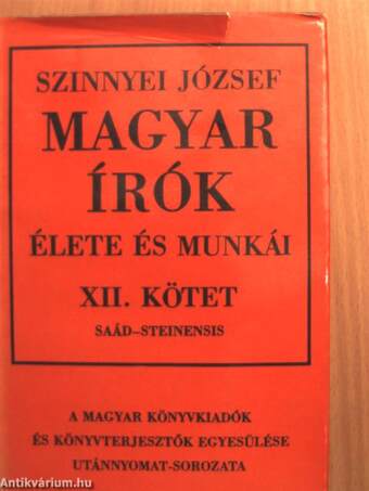 Magyar írók élete és munkái XII. (töredék)