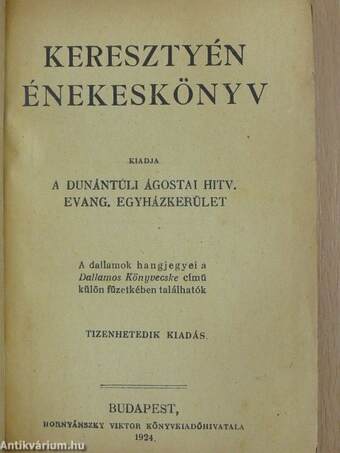 Keresztyén énekeskönyv