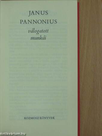 Janus Pannonius válogatott munkái