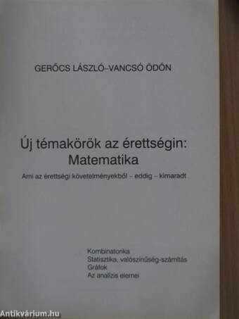 Új témakörök az érettségin: Matematika