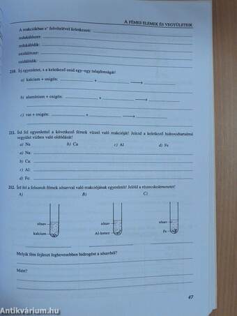 Kémia feladatsorozatok általános iskolásoknak 8. osztály