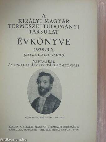 A Királyi Magyar Természettudományi Társulat évkönyve 1938-ra