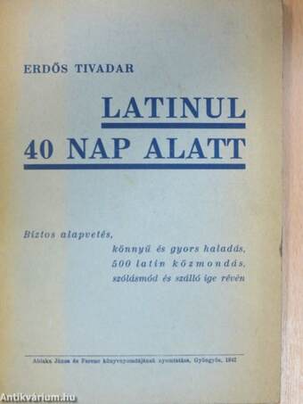 Latinul 40 nap alatt