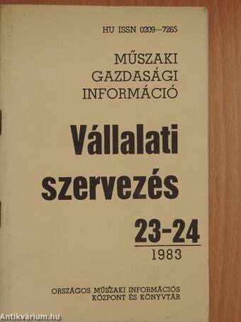 Vállalati szervezés 1983/23-24.