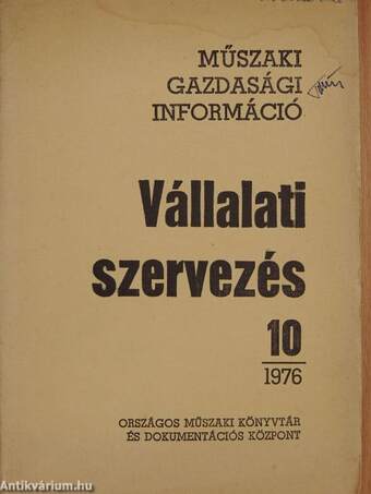 Vállalati szervezés 1976/10.