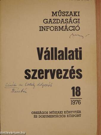 Vállalati szervezés 1976/18.