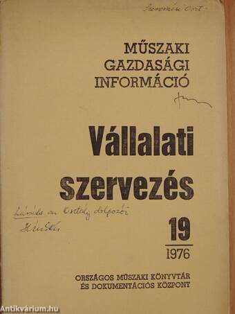 Vállalati szervezés 1976/19.