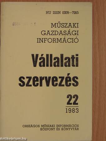 Vállalati szervezés 1983/22.