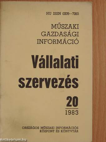 Vállalati szervezés 1983/20.