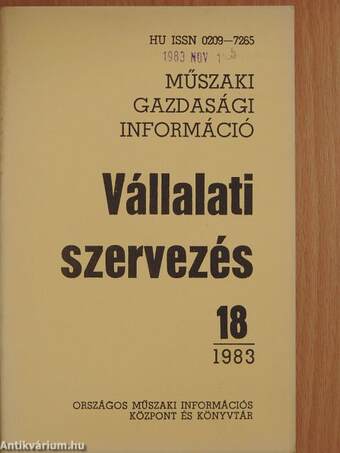 Vállalati szervezés 1983/18.