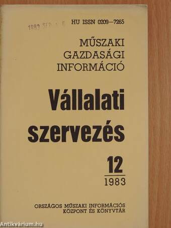 Vállalati szervezés 1983/12.