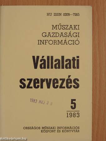 Vállalati szervezés 1983/5.