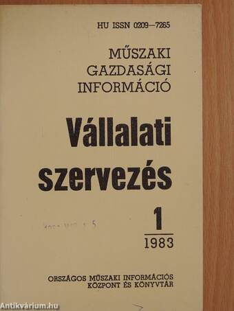 Vállalati szervezés 1983/1.