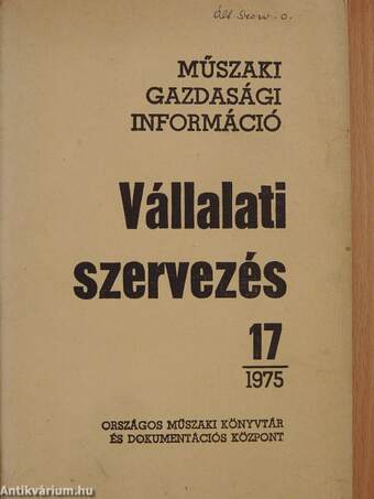 Vállalati szervezés 1975/17.