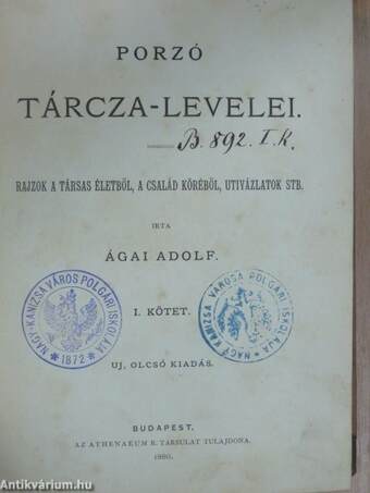 Porzó tárcza-levelei I.