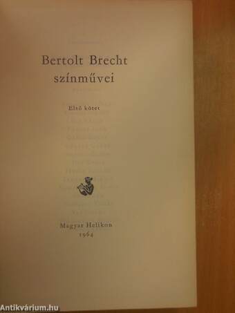 Bertolt Brecht színművei I-II.