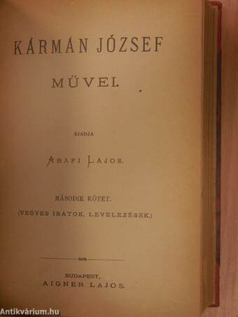 Kármán József művei I-II./Kármán József levelezései